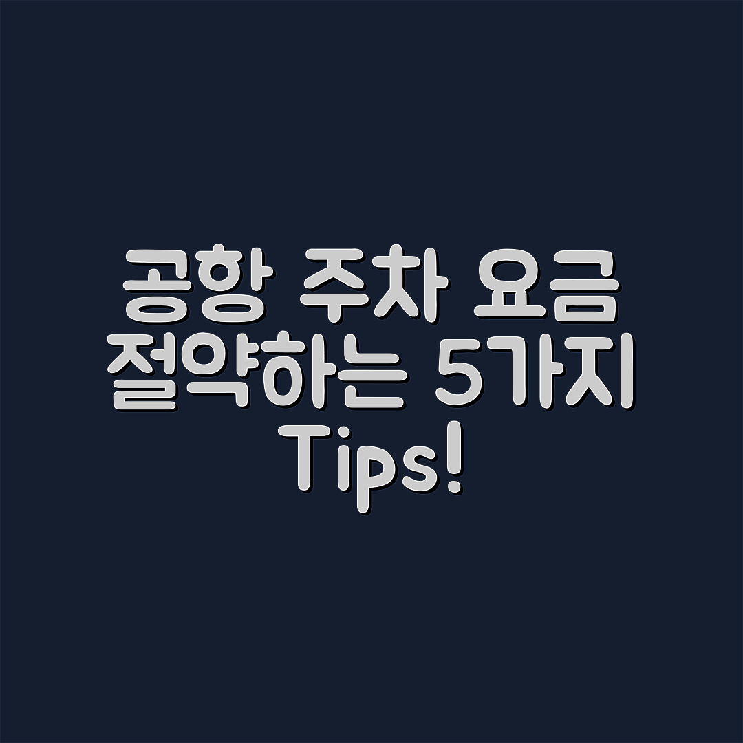 공항 주차 요금 절약하는 5가지 팁