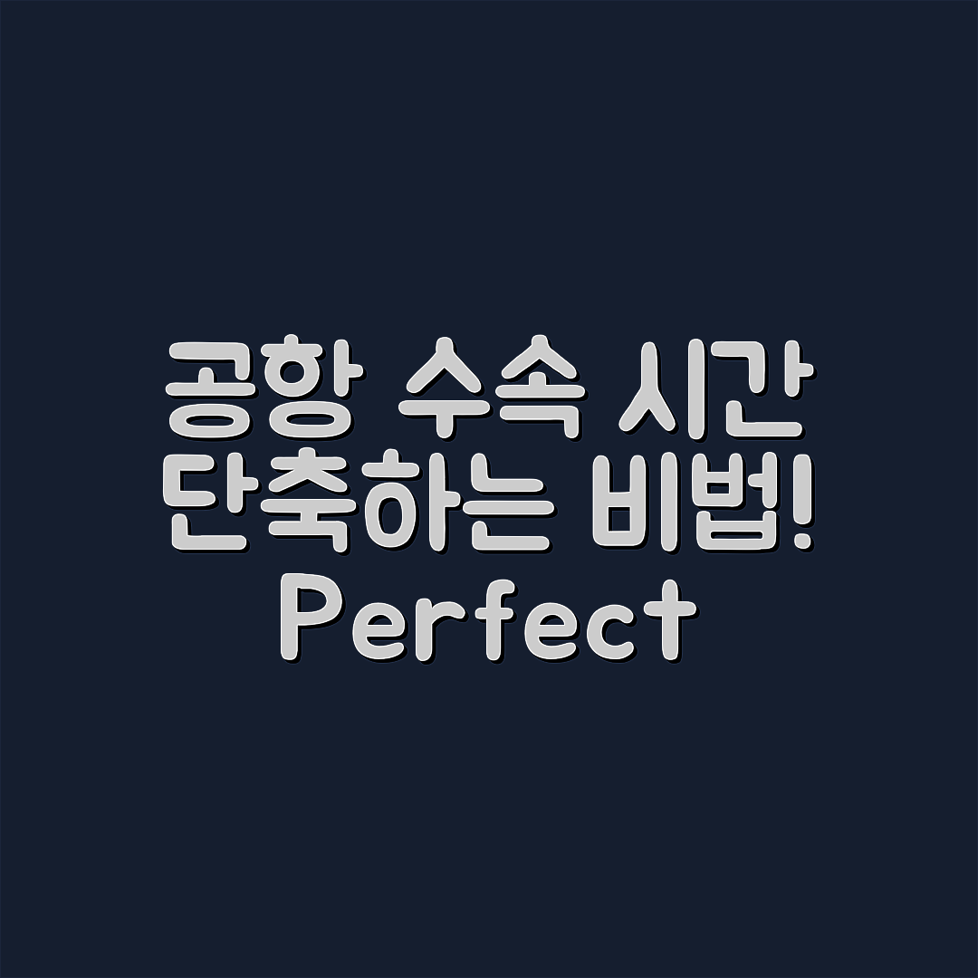 공항 수속 시간 단축 완벽 가이드