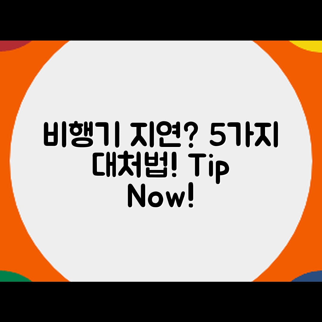 비행기 탑승 지연 대처 방법 5가지