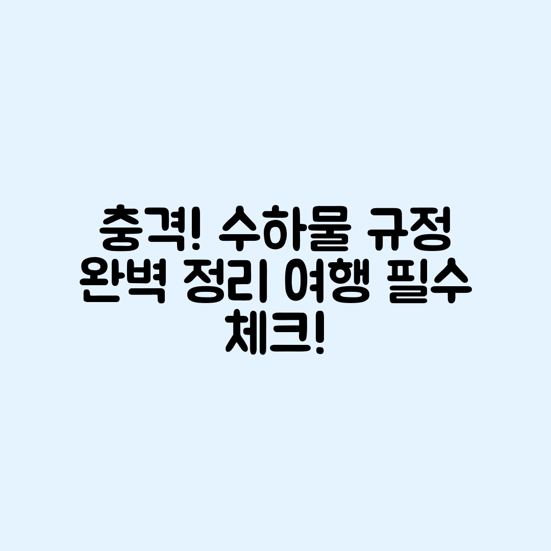 충격적인 공항 수하물 규정 완벽 정리!