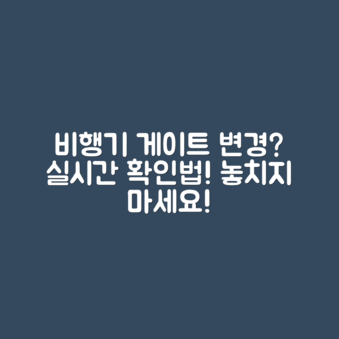 비행기 탑승 게이트 변경, 실시간으로 확인하는 방법은?