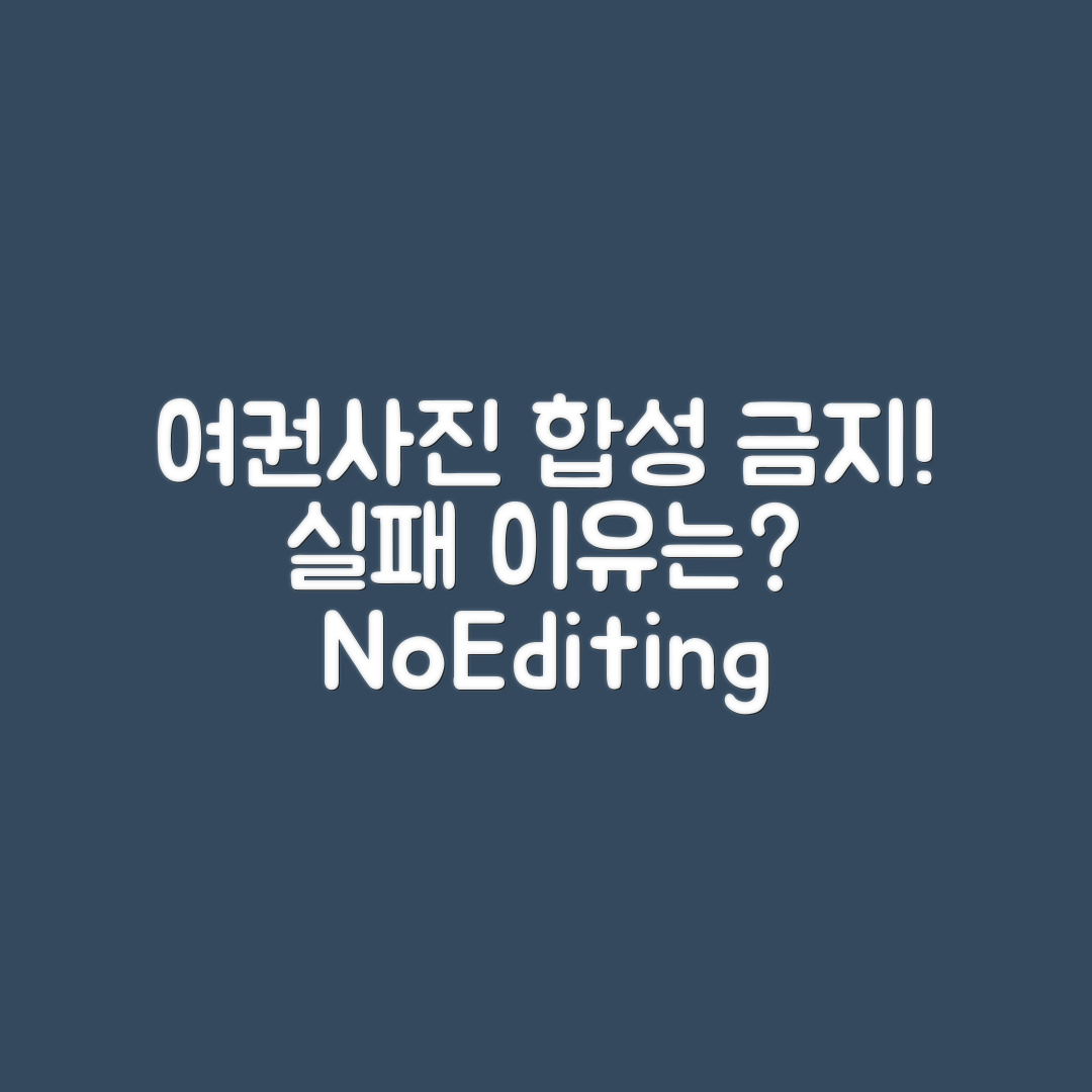 여권사진 합성 금지, 실패한 이유는?