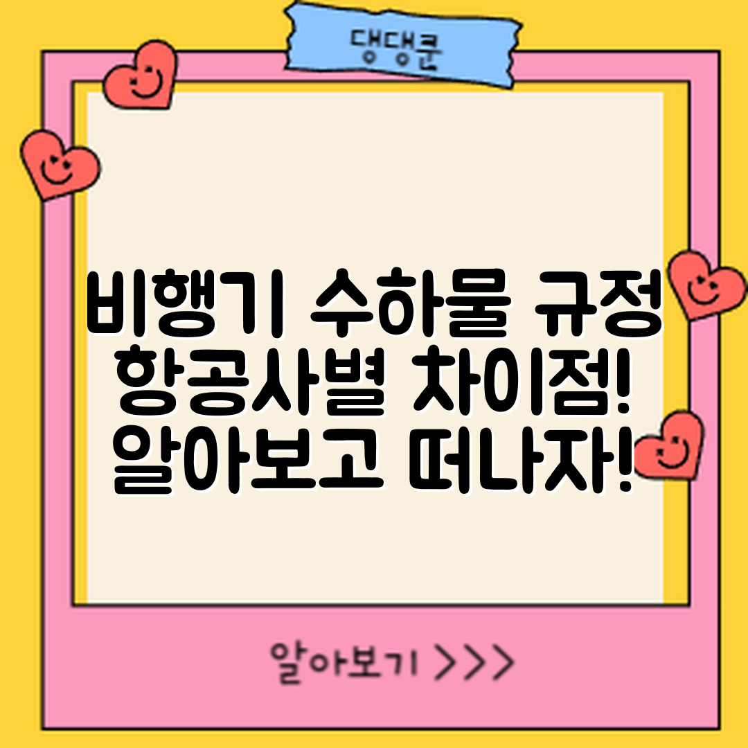 비행기 수하물 규정, 항공사별 차이점은?