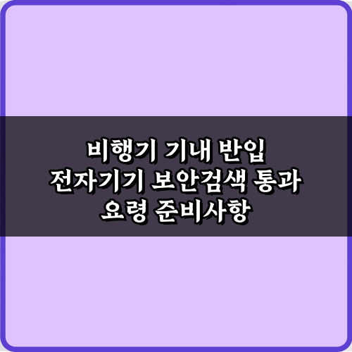 5분 컷! 비행기 기내 반입 전자기기 보안검색 통과 요령