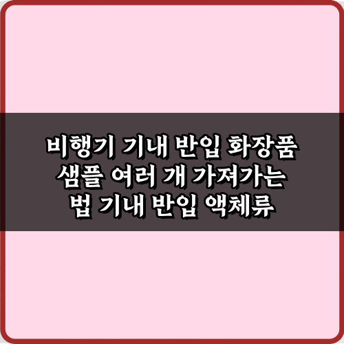 비행기 기내 반입 화장품 샘플 여러 개 가져가는 법, 5가지 꿀팁