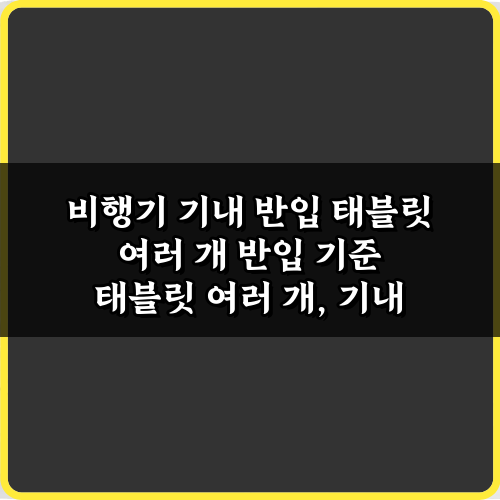 비행기 기내 반입 태블릿 여러 개 반입 기준 3가지 핵심 정리