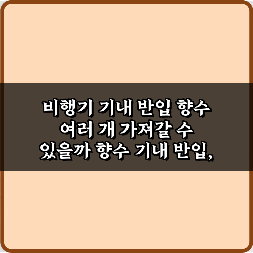 비행기 기내 반입 향수 여러 개 가져갈 수 있을까? 3가지 꿀팁
