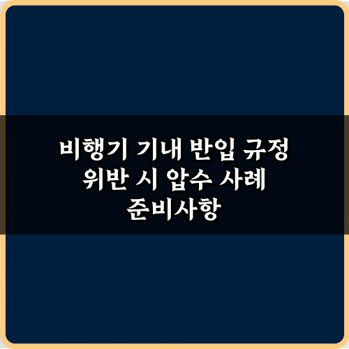 이것 모르고 타면 압수! 비행기 기내 반입 규정 위반 시 압수 사례 5가지