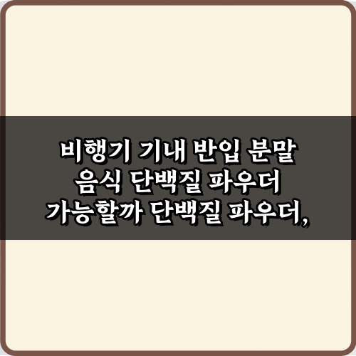 비행기 기내 반입 분말 음식 단백질 파우더 가능할까? 3가지 핵심 비법