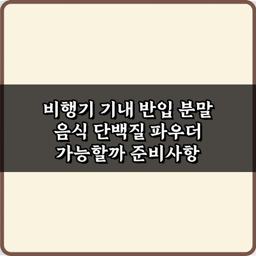 비행기 기내 반입 분말 음식 단백질 파우더 가능할까? 3가지 핵심 비법