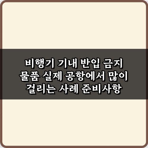 비행기 기내 반입 금지 물품 실제 공항에서 많이 걸리는 7가지 사례 가이드