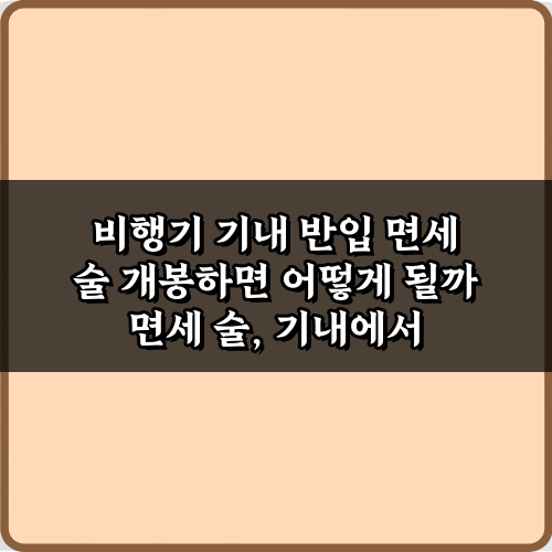 비행기 기내 반입 면세 술 개봉하면 어떻게 될까? 3가지 핵심 규정 총정리