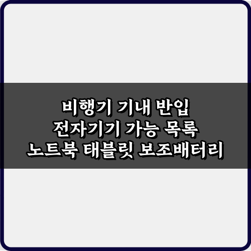 비행기 기내 반입 전자기기 가능 목록: 노트북 태블릿 보조배터리 꿀팁 7가지