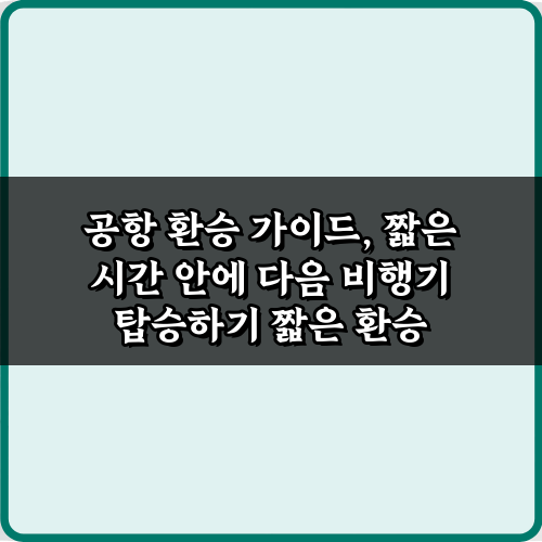공항 환승 가이드, 짧은 시간 안에 다음 비행기 탑승하기 5가지 비법