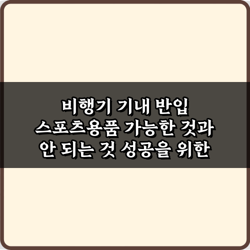 [필수] 비행기 기내 반입 스포츠용품 가능한 것과 안 되는 것, 7가지 핵심 가이드