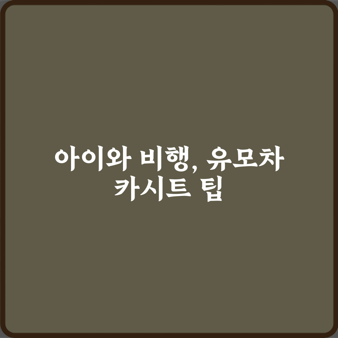 비행기 기내 반입 유모차 카시트 가능 여부? 7가지 핵심 정리
