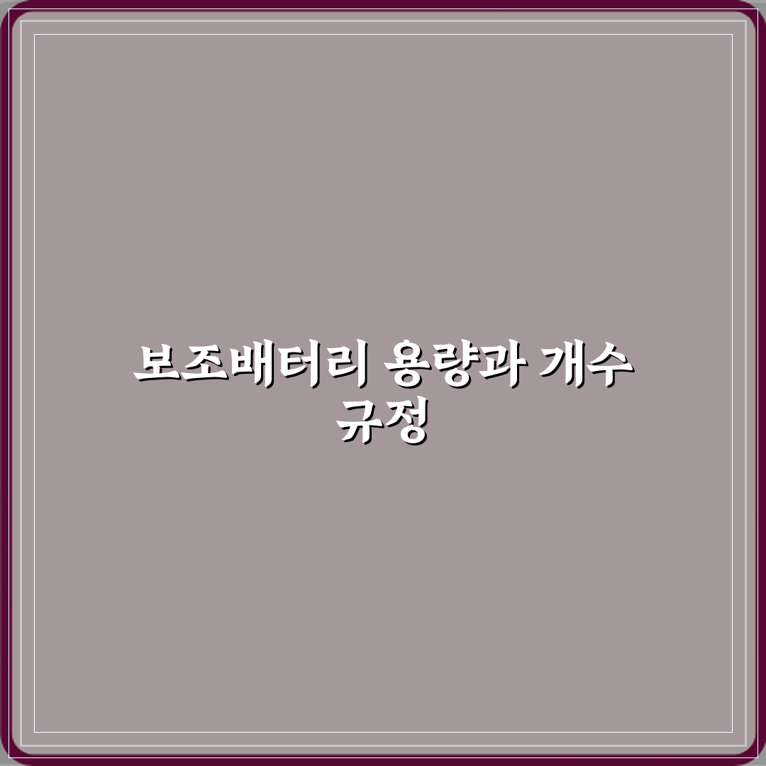 비행기 기내 반입 보조배터리 용량 제한과 개수 기준 A to Z 완벽가이드